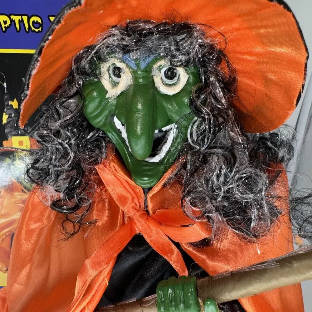 VINTAGE Fiber Optic Halloween Witch Light‎ Up Lamp Decor 18